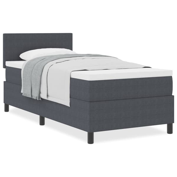 Bäddfjäder Mörkgrå och vit 90 x 190 cm Kordread tyg