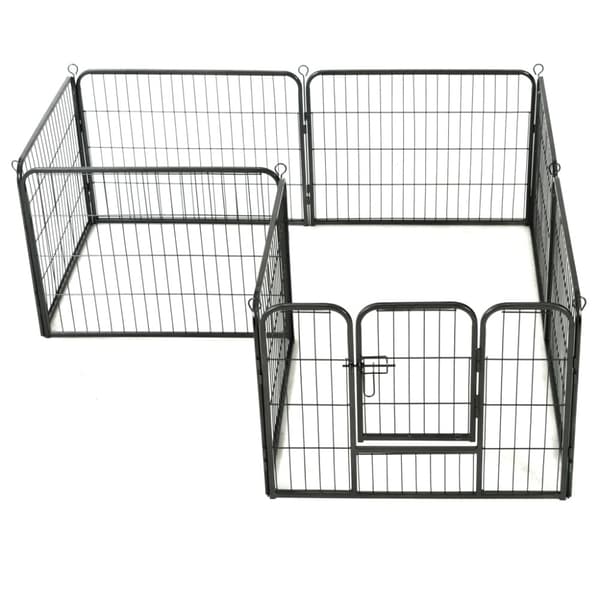 Hundhage 8 paneler stål 60x80 cm svart