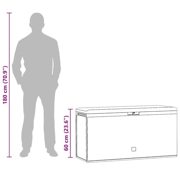 Dynbox antracit 114x47x60 cm