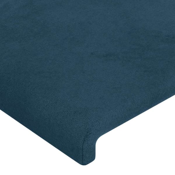 Sänggavel LED blå 163x16x118/128 cm sammet