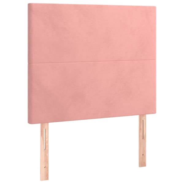 Sänggavel rosa 90x5x118/128 cm sammet