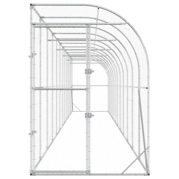 Hönshus mot Vägg Silver 600 x 150 x 215 cm Galvaniserat stål
