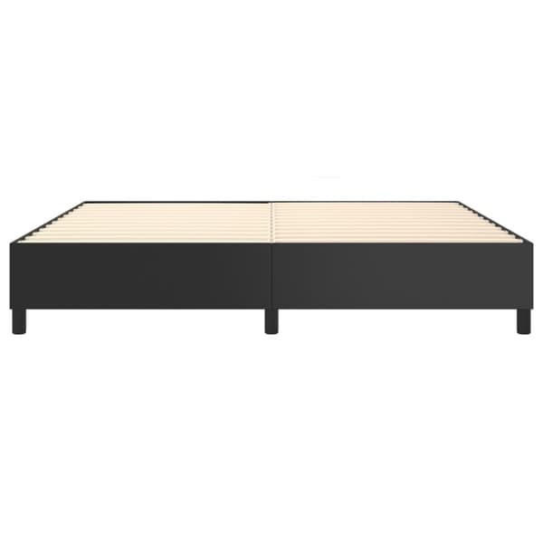 Boxspring-sängram svart 200x200 cm konstläder