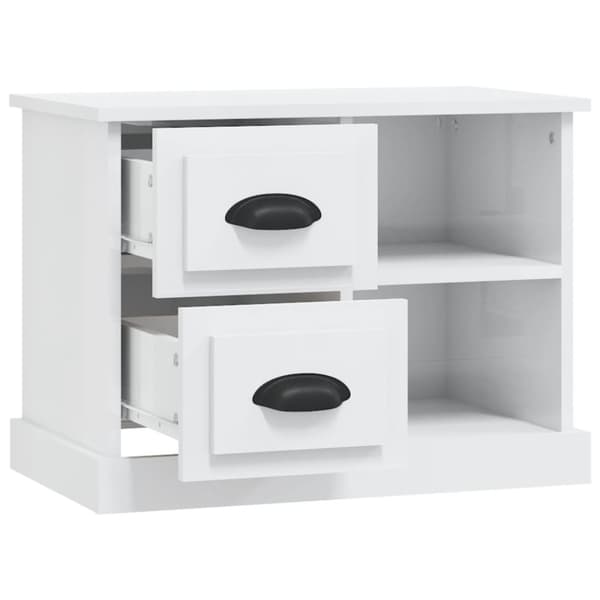 Sängbord vit högglans 60x35,5x45 cm