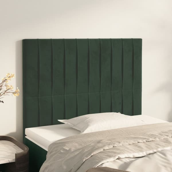 Sänggavel mörkgrön 90x5x118/128 cm sammet