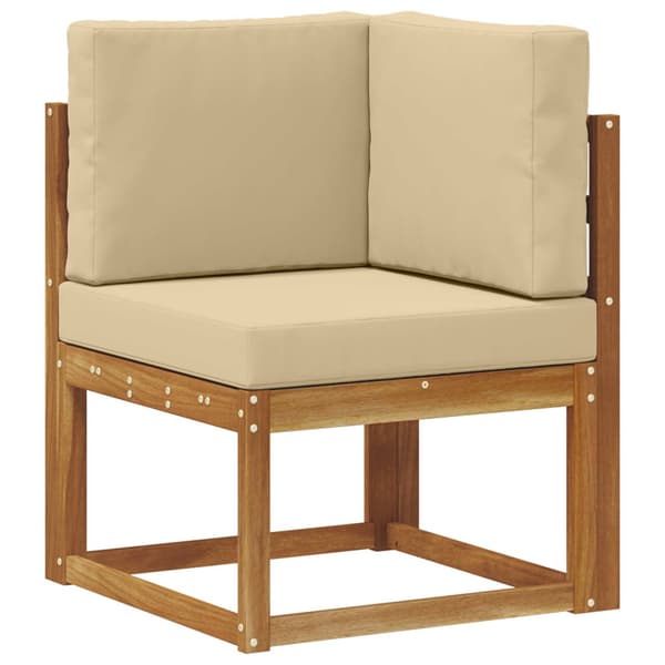 Utomhussoffset med kudde 9 pcs Naturlig och Beige