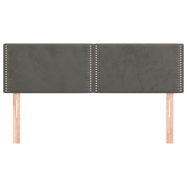 Sänggavlar mörkgrå 144x5x78/88 cm sammet