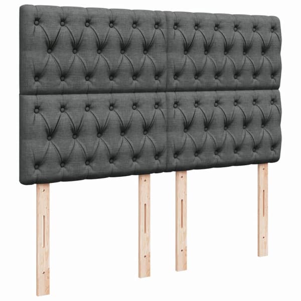 Ramsäng med madrass mörkgrå 140x200 cm tyg