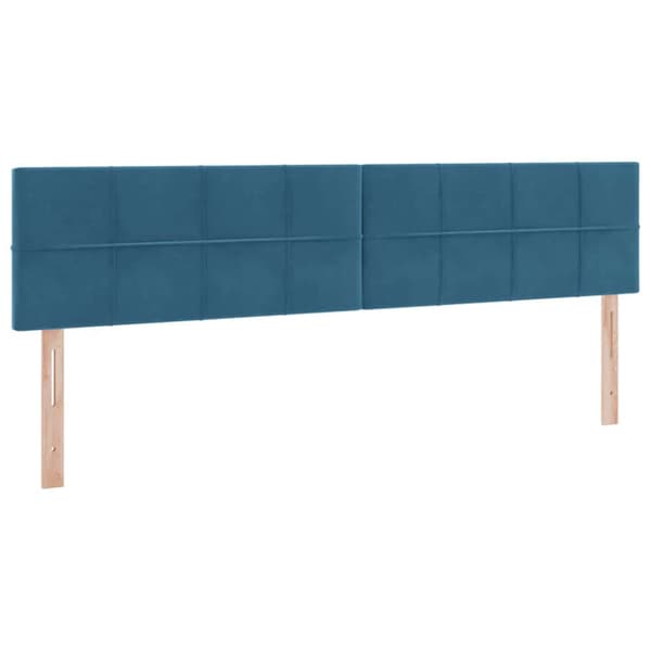 Förvaringssäng med madrass Mörkblå 200 x 200 cm Sammet