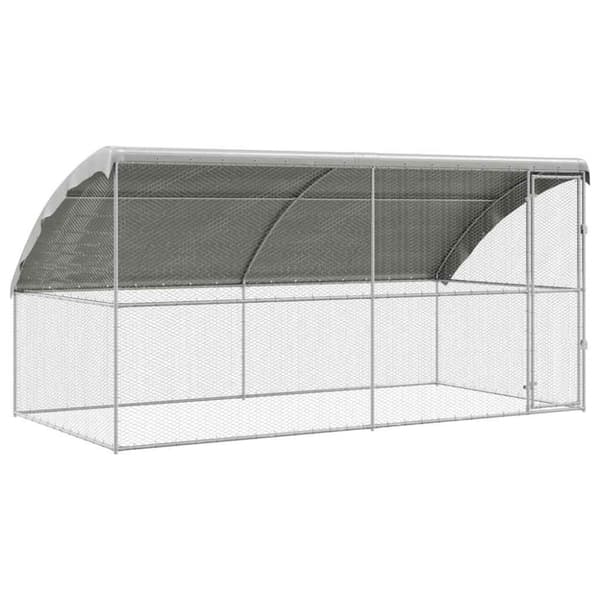 Hönshus 2 pcs Silver 400 x 200 x 200 cm Galvaniserat Stål