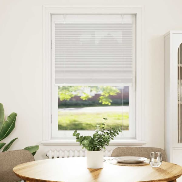 Plisserad persienn ljusgrå 80x150 cm tyg bredd 79,4cm polyester