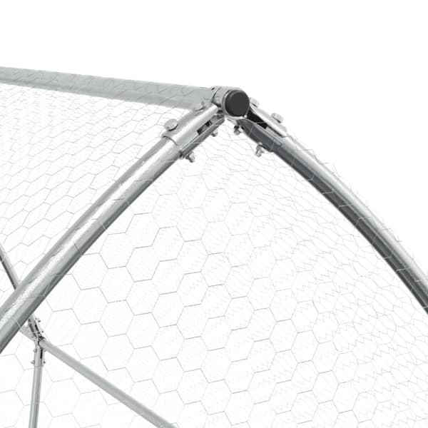 Hönsbur silver 400x105x182 cm galvaniserat stål
