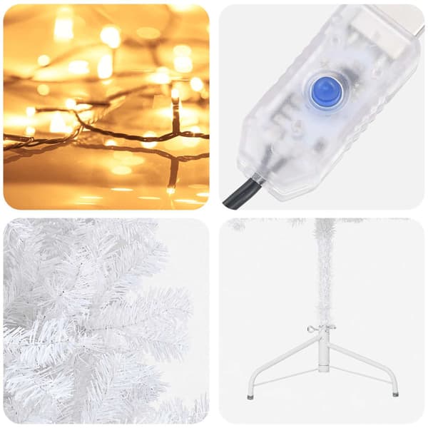 Plast Hingad Julgran 240 cm 300 LED-lampor Varmvit