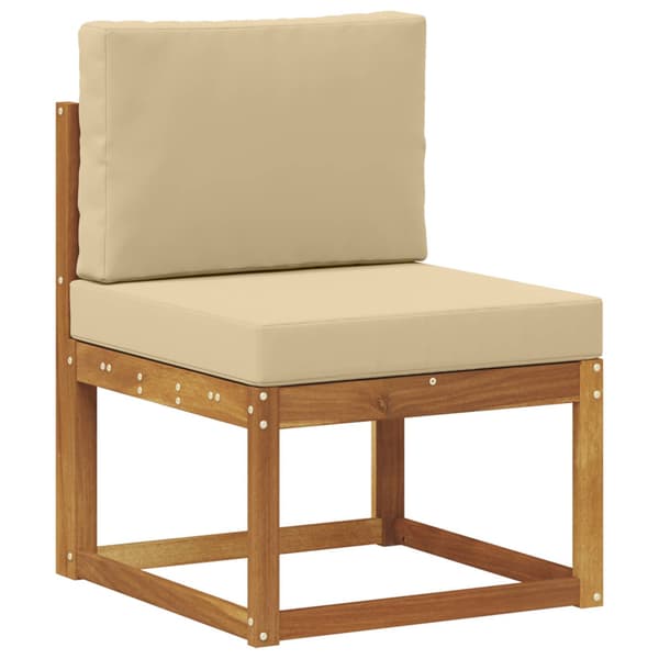 Utomhussoffset med kudde 8 pcs Naturlig och Beige Polyester