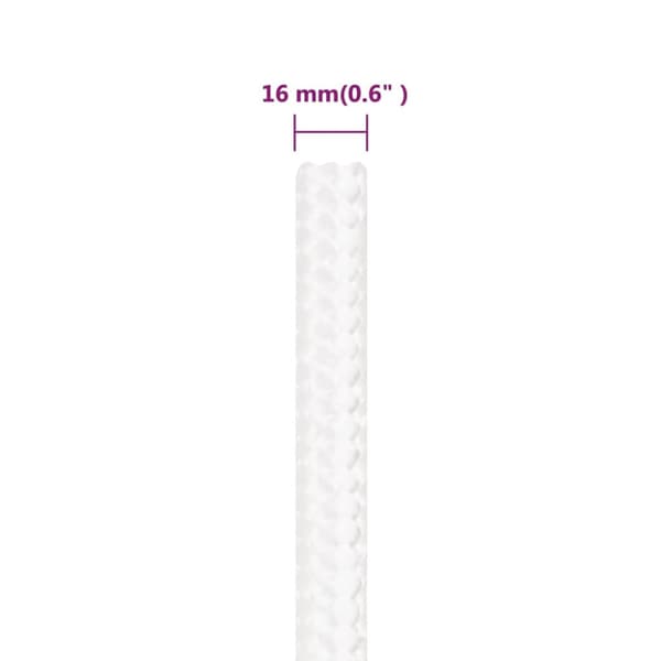 Båtlina helvit 16 mm 250 m polypropylen