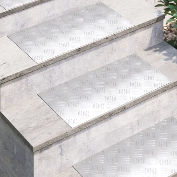 Trappsteg Rektangulär 2 pcs Silver 60 x 30 cm Aluminium