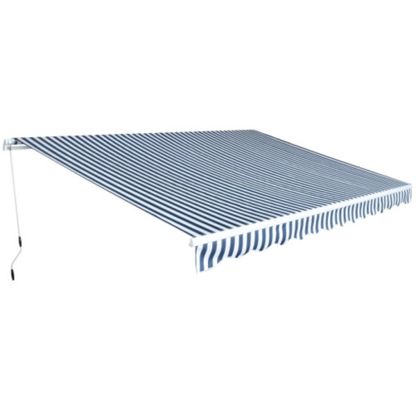 Markis manuellt infällbar 450 cm blå/vit