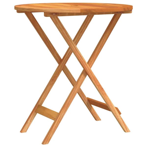 Hopfällbart trädgårdsbord Ø60x75 cm massivt eukalyptusträ
