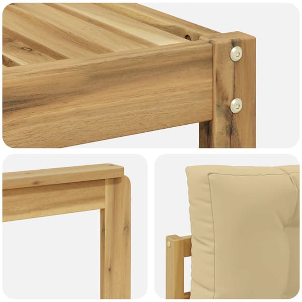Utomhussoffset 7 pcs Vit och Beige 79 x 79 x 37 cm Polyester