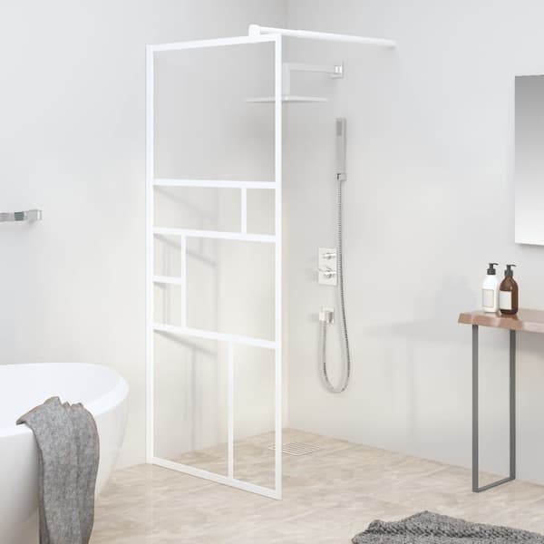 Duschvägg 90x195 cm ESG-glas vit