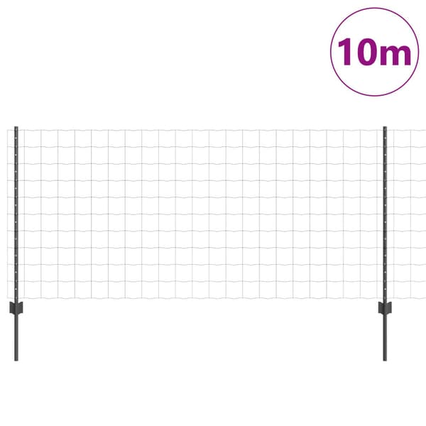 Stängsel med stolpe Grå 1 x 10 m Stål