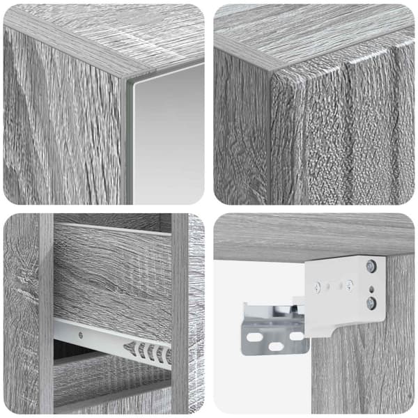 Badrumsmöbelset 4 pcs Grå Sonoma Konstruerat trä och glas