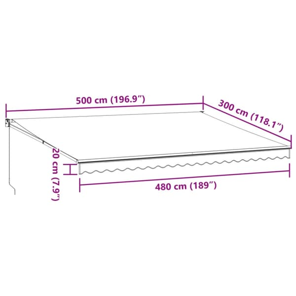 Markis manuellt infällbar 500x300 cm brun
