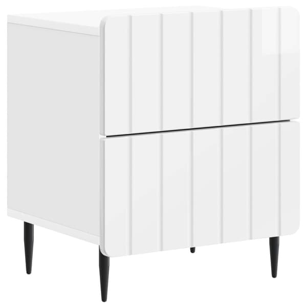 Nattduksbord med låda 2 pcs Vit högglans 43 x 34,5 x 49,5 cm