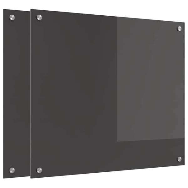 Köksskydd 2 pcs Mörkgrå 70 x 60 cm härdat glas