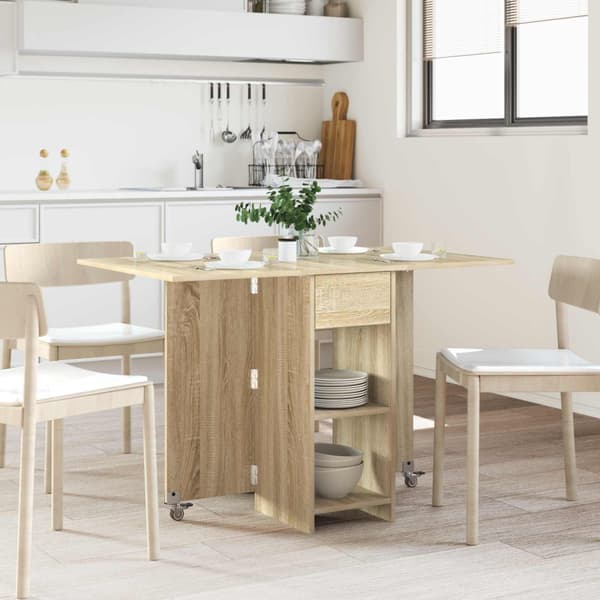 Matbord 115 x 70 x 75 cm Konstruerat trä Sonoma-ek Rektangulär