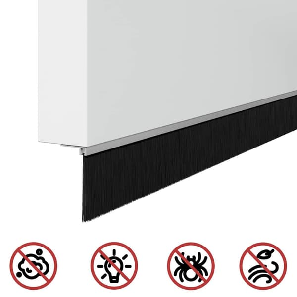 Självhäftande dörrborstlist 12 pcs Silver 100 cm
