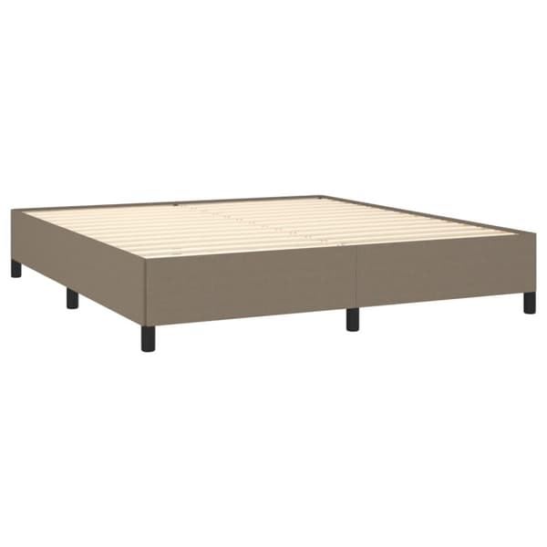 Ramsäng med madrass taupe 160x200 cm tyg