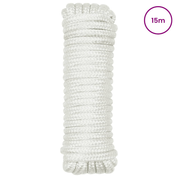 Båtsnöre 15 m 1 Vit Polyester