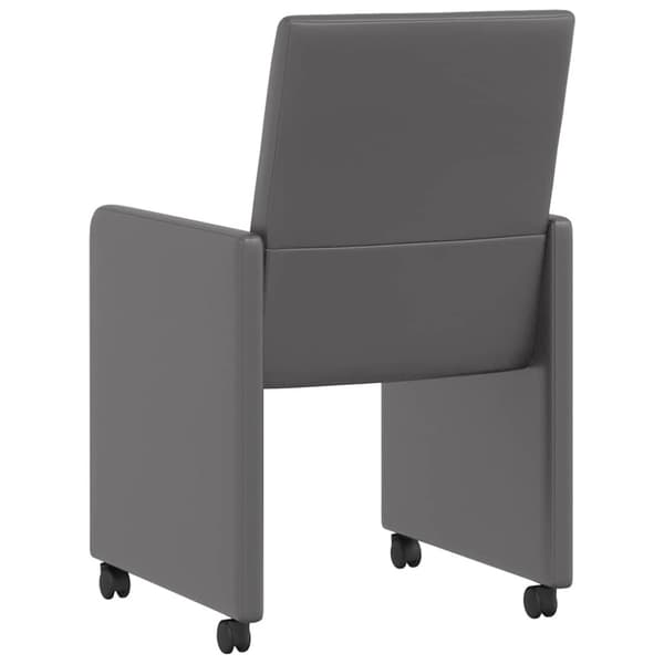 Matstolar med hjul 2 pcs Grå 57 x 66 x 94 cm Konstläder