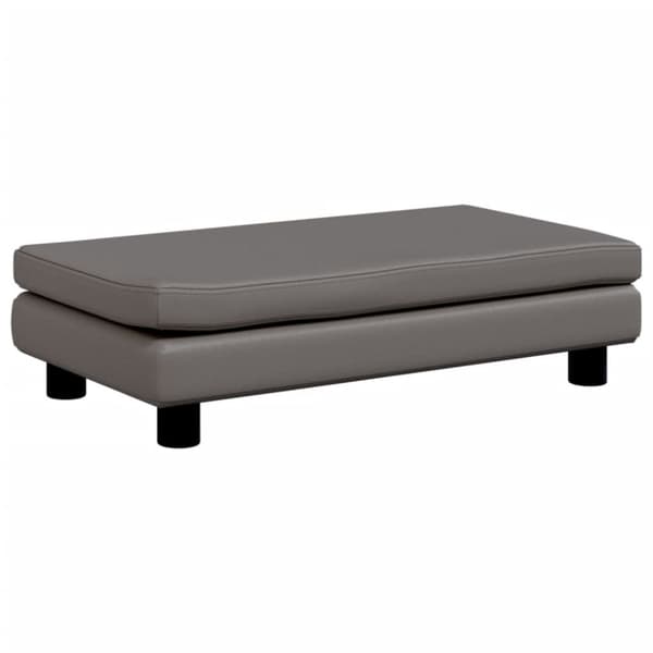 Barnsoffa med fotpall grå 100x50x30 cm konstläder