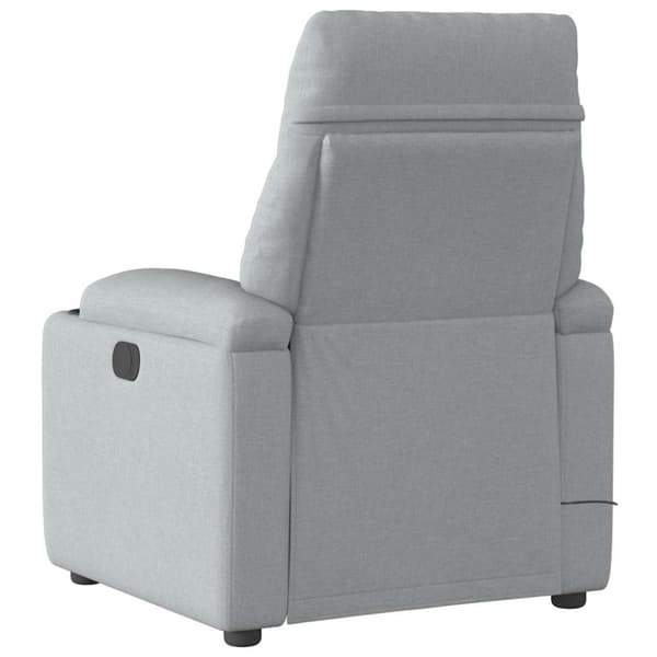 Massagefåtölj ljusgrå tyg