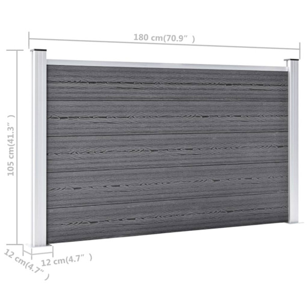 Staketpanel WPC 872x106 cm grå