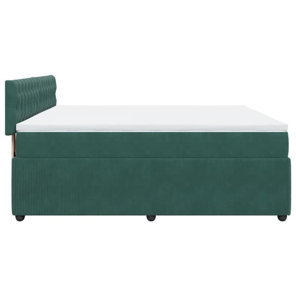 Ramsäng med madrass mörkgrön 200x200 cm sammet