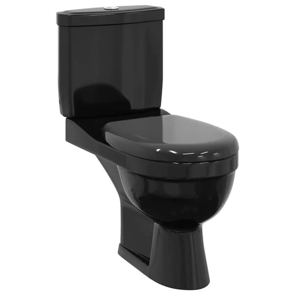 Toalettstol med cistern svart