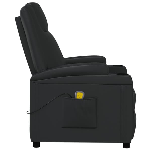 Massagefåtölj svart konstläder