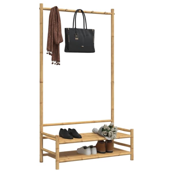 Klädställ med hyllor 103x40x183 cm bambu