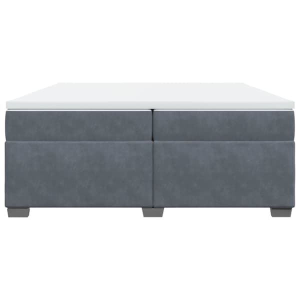Ramsäng med madrass mörkgrå 200x200 cm sammet