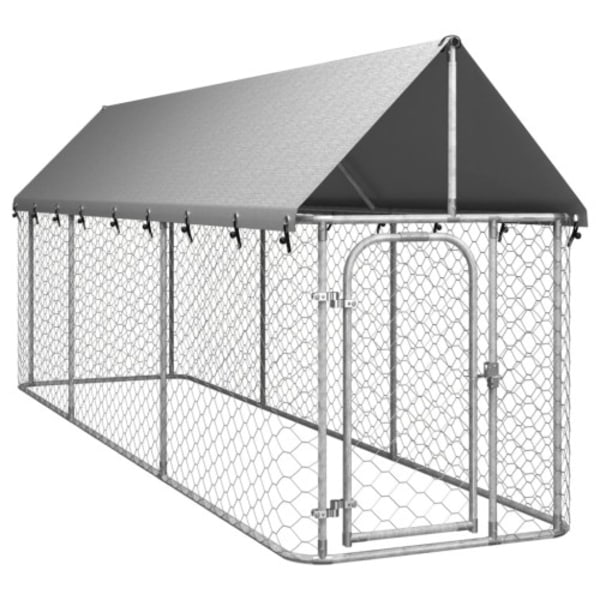 Hundgård med tak för utomhusbruk 400x100x150 cm