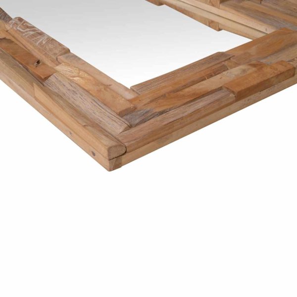Prydnadsspegel teak 90x60 cm rektangulär