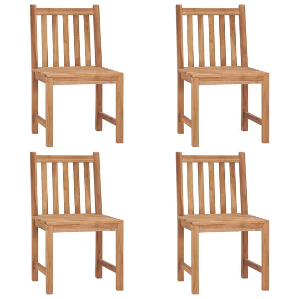 Trädgårdsstolar 4 st med dynor massiv teak