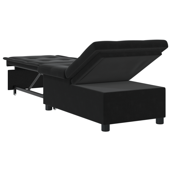 Soffsäng Svart 194 x 67 x 82 cm Sammet