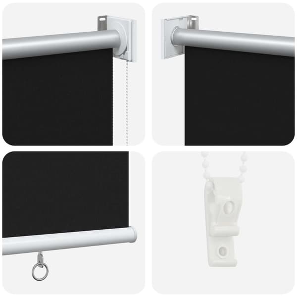 Rullgardin UV-skydd Svart 140 x 140 cm Polyester