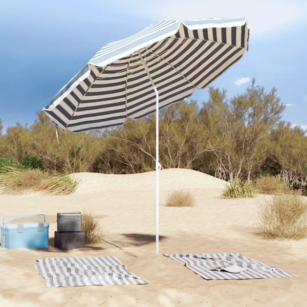 Trädgårdsparasol 263 x 263 x 272 cm 170T polyester Blå och Vit