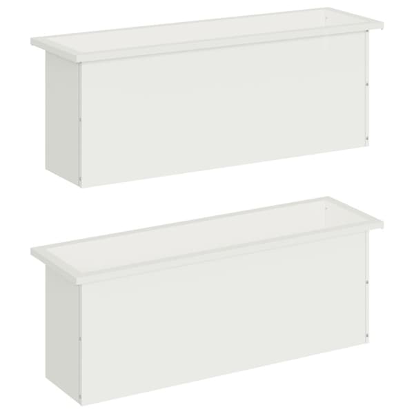 Odlingslåda med LED 2 st Vit 30 x 100 x 30 cm Stål