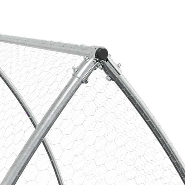 Hönsbur silver 600x105x120 cm galvaniserat stål